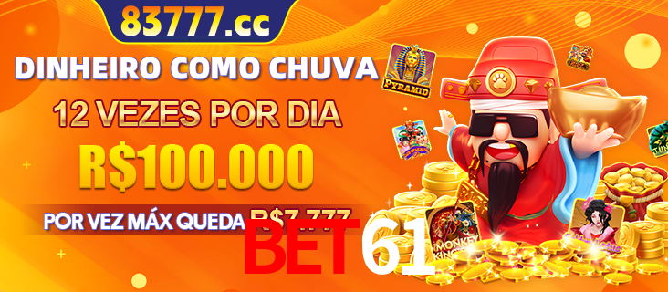 Banner do programa de recompensas Recomende para amigos do BET61, detalhando os bônus por convidar amigos, com prêmios que chegam a R$288.888.